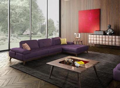 Lila Ecksofa L-Form Wohnzimmer Luxus Couchtisch Einrichtung Neu Garnitur Möbel